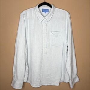 Alice Walk Light Blue Cotton Cloud Top Shirt Triple Gauze Sz XL